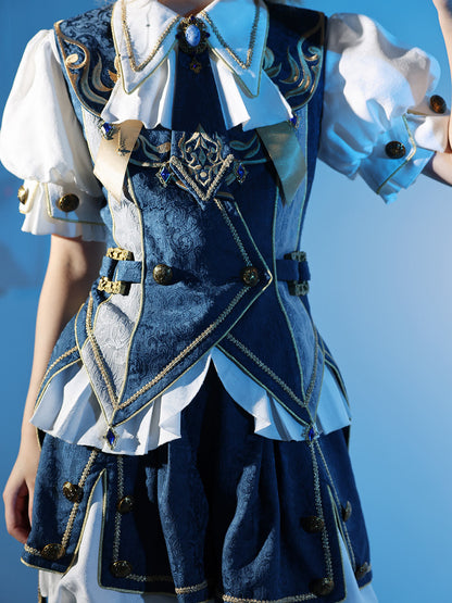 フォーエバーアイランドプリンスロリータトップス+バルーンパンツ+ベスト