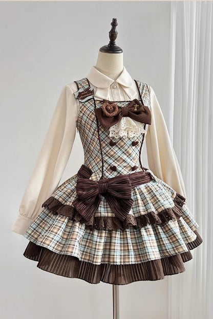 [September 16 Reservation Deadline] Afternoon Tea Sweet Chocolate Check Dress Suit