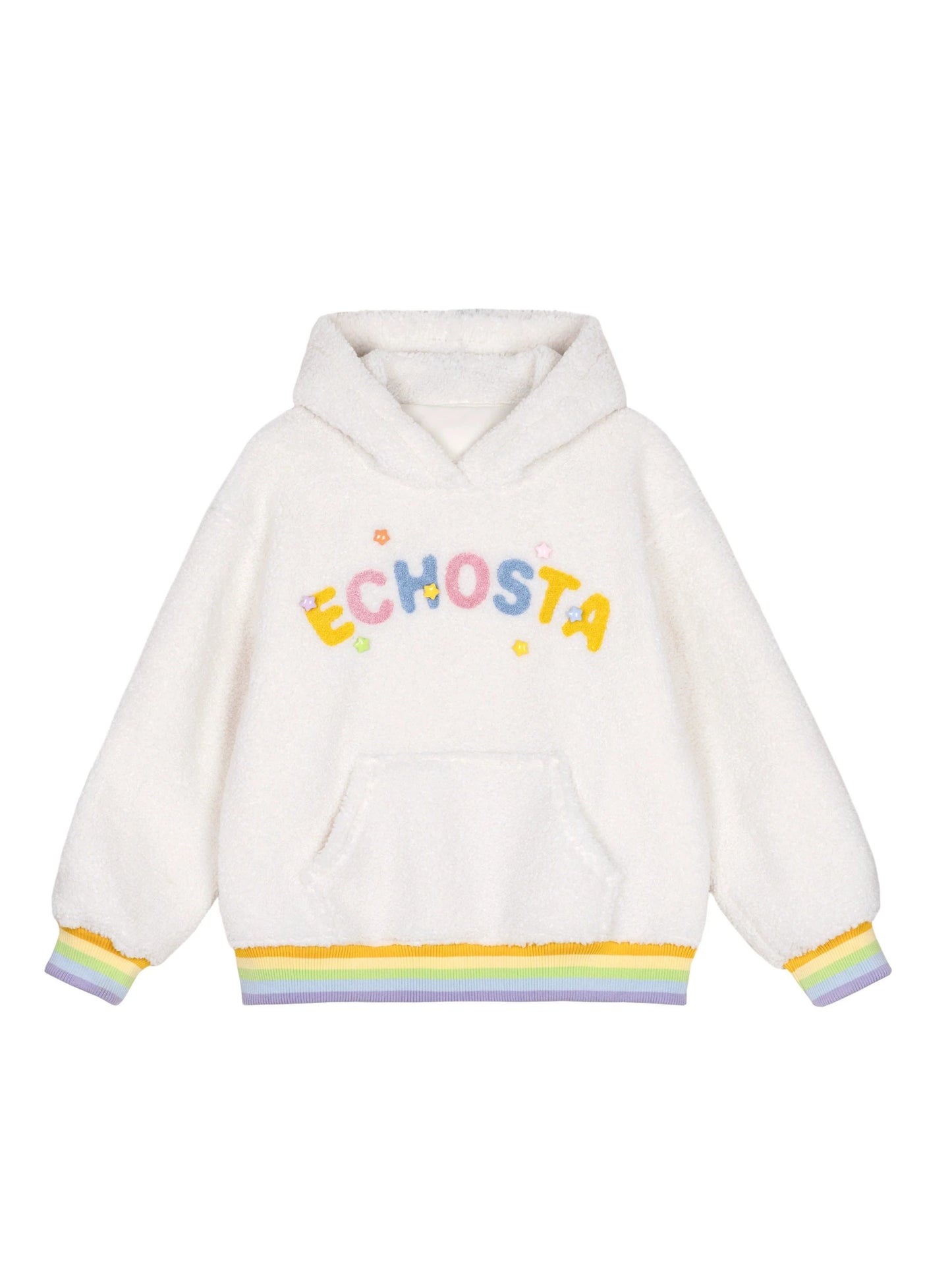 Logo Star Rainbow Hooded Boa Hoodie