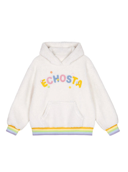 Logo Star Rainbow Hooded Boa Hoodie