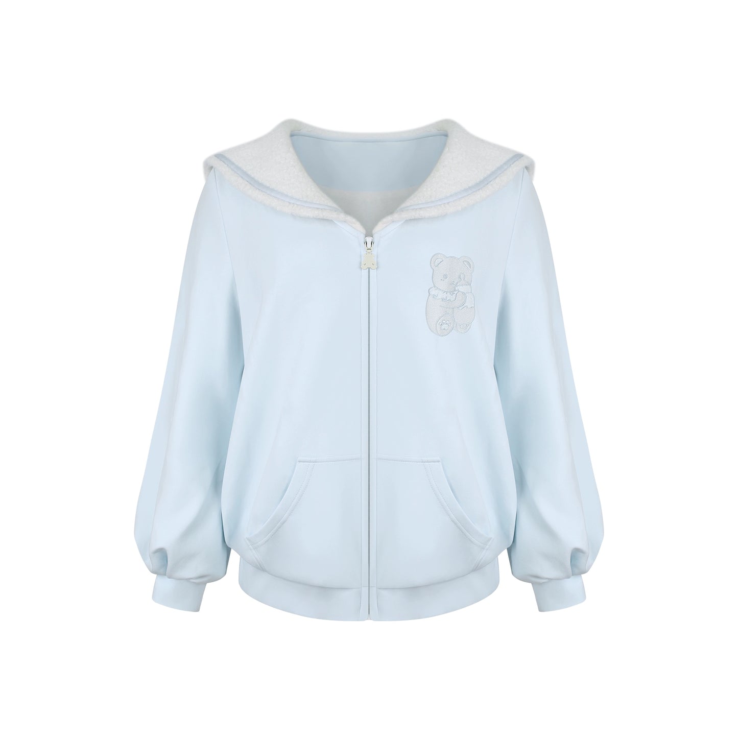 ミルクブルースポーティーパーカー+ホルターネックサスペンダー + スポーツショーツ