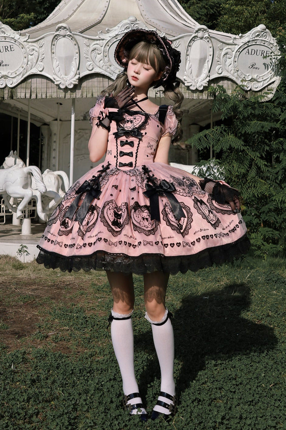 [Pre-order Deadline: September 16] Pink Purple Teddy Bear Series Sweet Princess Dress