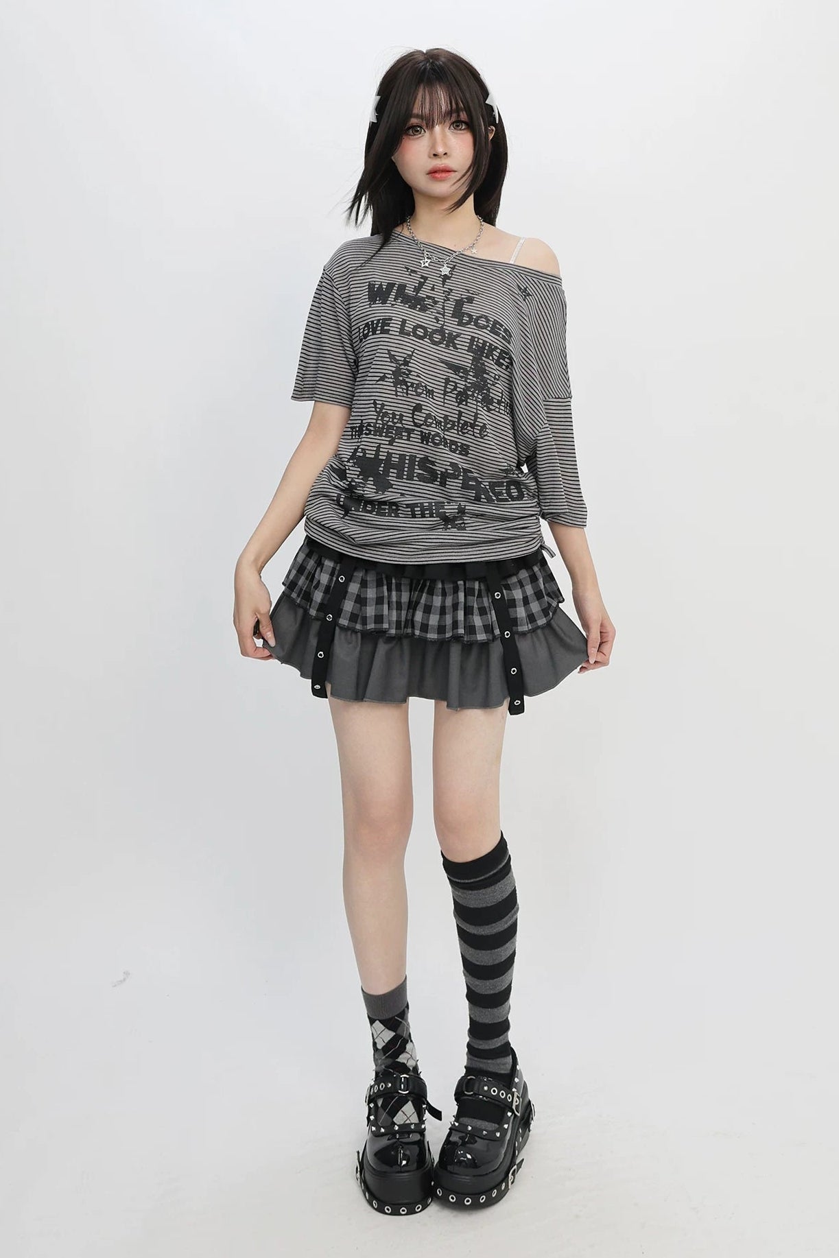 Graffiti Off-Shoulder Top