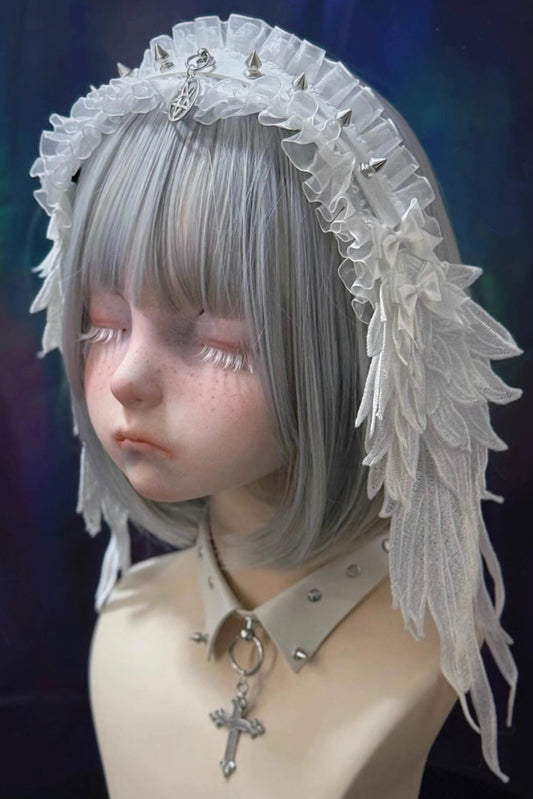Engelsflügel-Spitzenkopfbedeckung