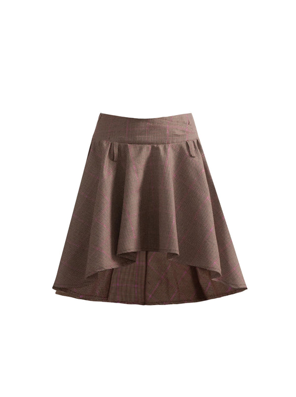 Retro Check Jacket + Asymmetrical Skirt