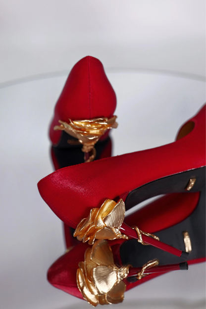 Rose Elegance Pointed Heels