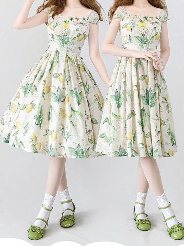 Forest Basket Elegan Trochrasic Lolley Ta Dress + Cardigan