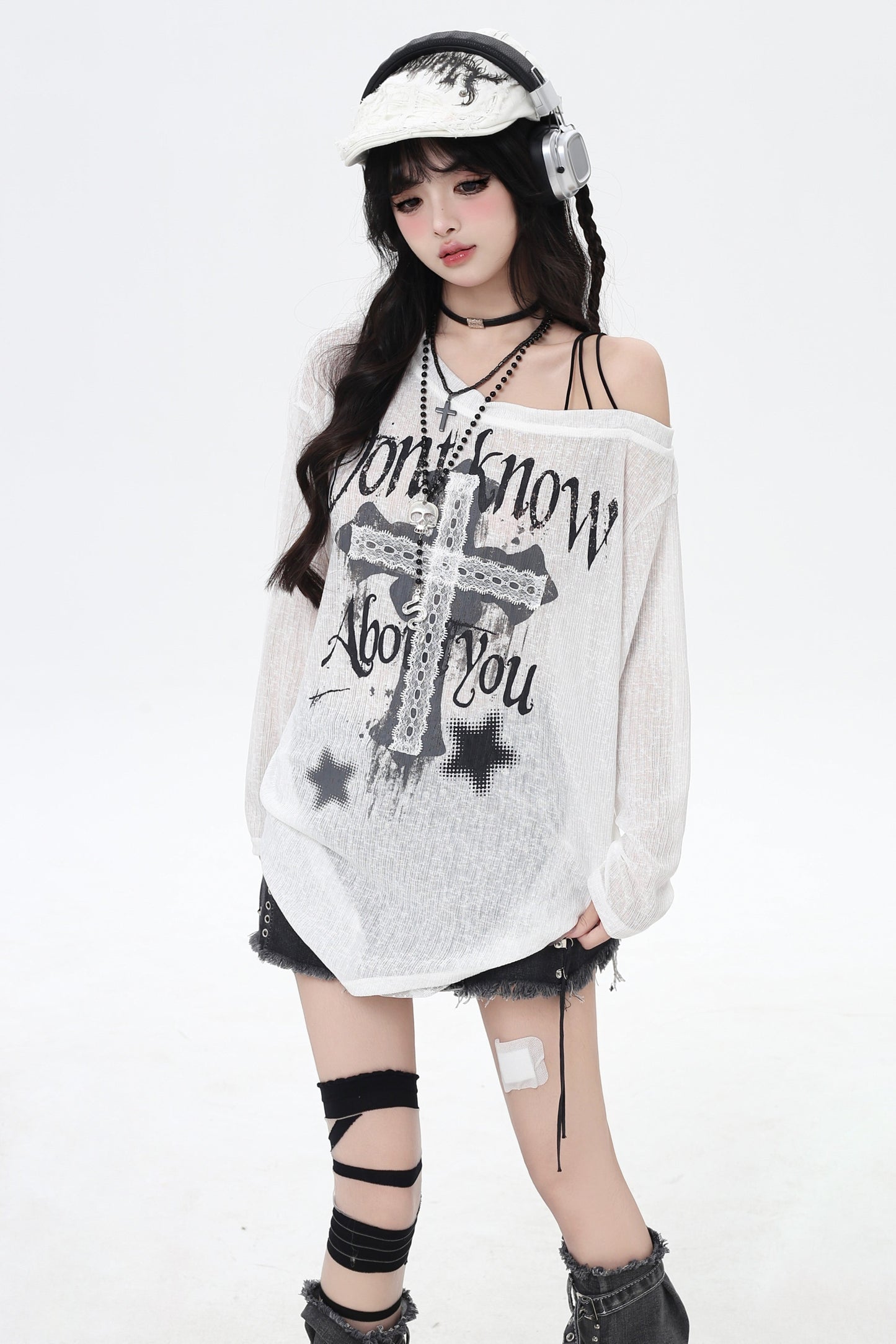 Chic Monochrome Cross One Shoulder Top