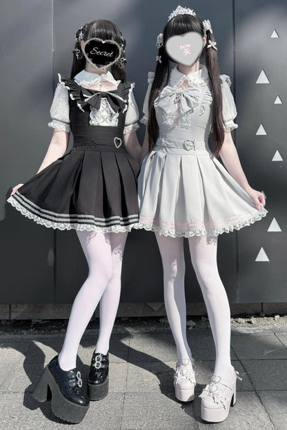 [Vorbestellartikel] Girly-Jirai-Kleid mit Perlen und Spitze