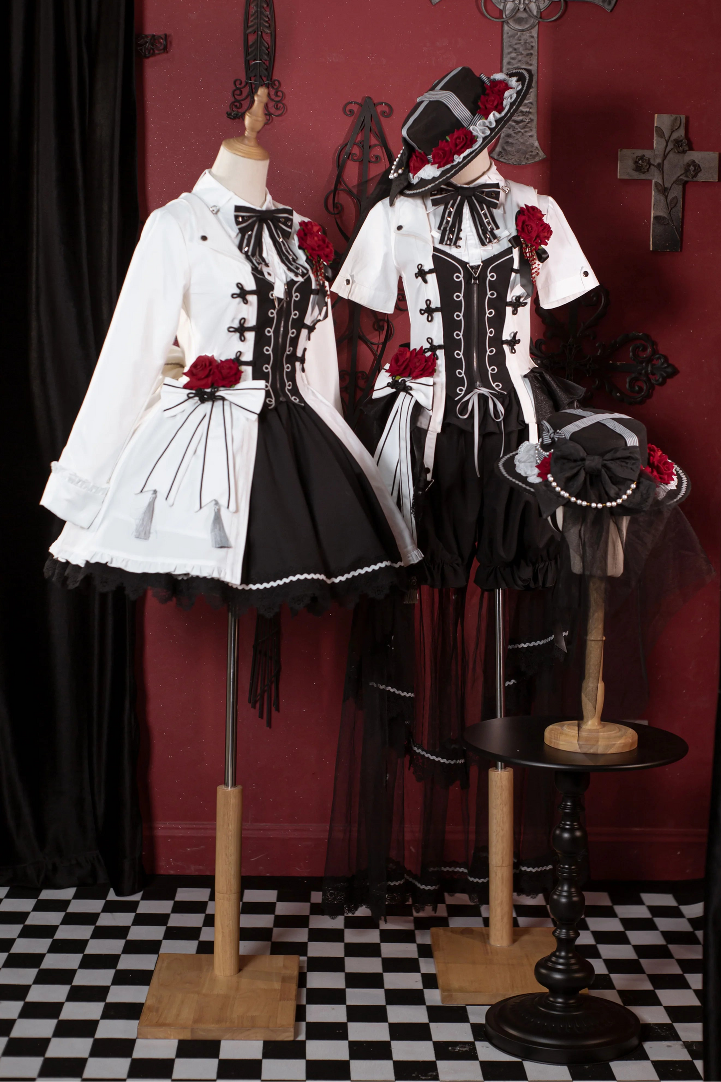 ダークローズゴシックプリンセスロリータセット+ダークローズゴシックプリンスロリータセット