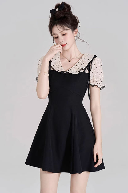 カレッジリボンフレンチワンピース