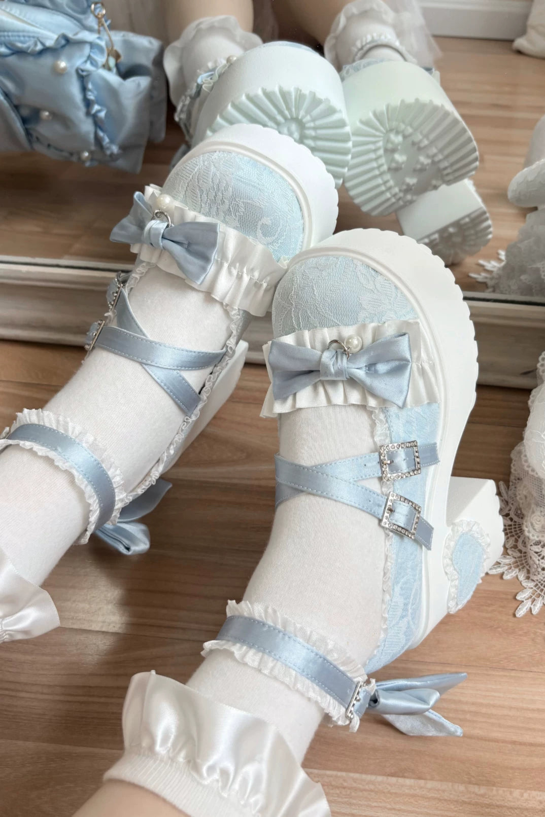 ドリームリボンレースマリージェーンシューズ