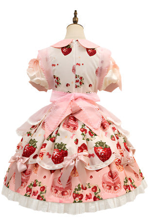 Strawberry Season Series Apron Catsuits Bonnets