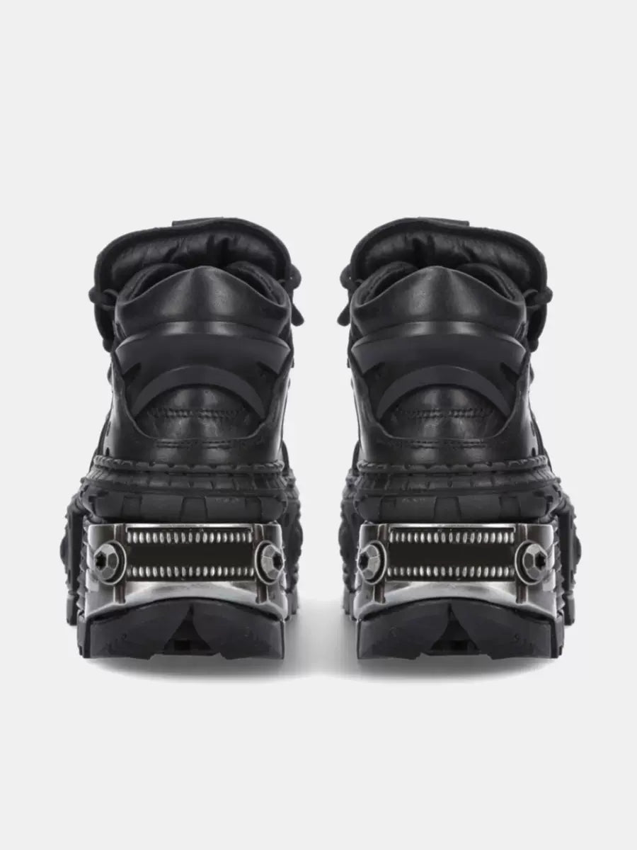 复古手工定制新款朋克鞋 Y2K 摇滚风格大头皮鞋中性平底平台单鞋