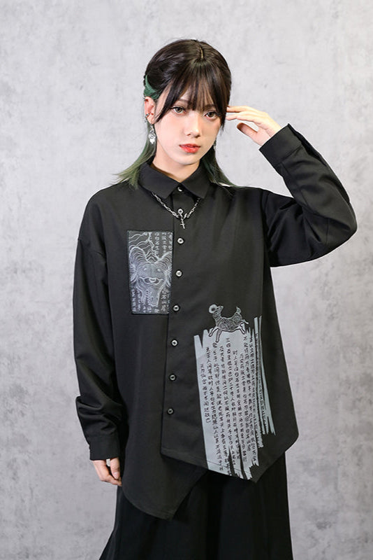 Patchwork mode design shirt