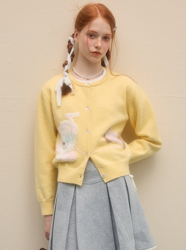 ラウンドネックヴィンテージキャットセーター