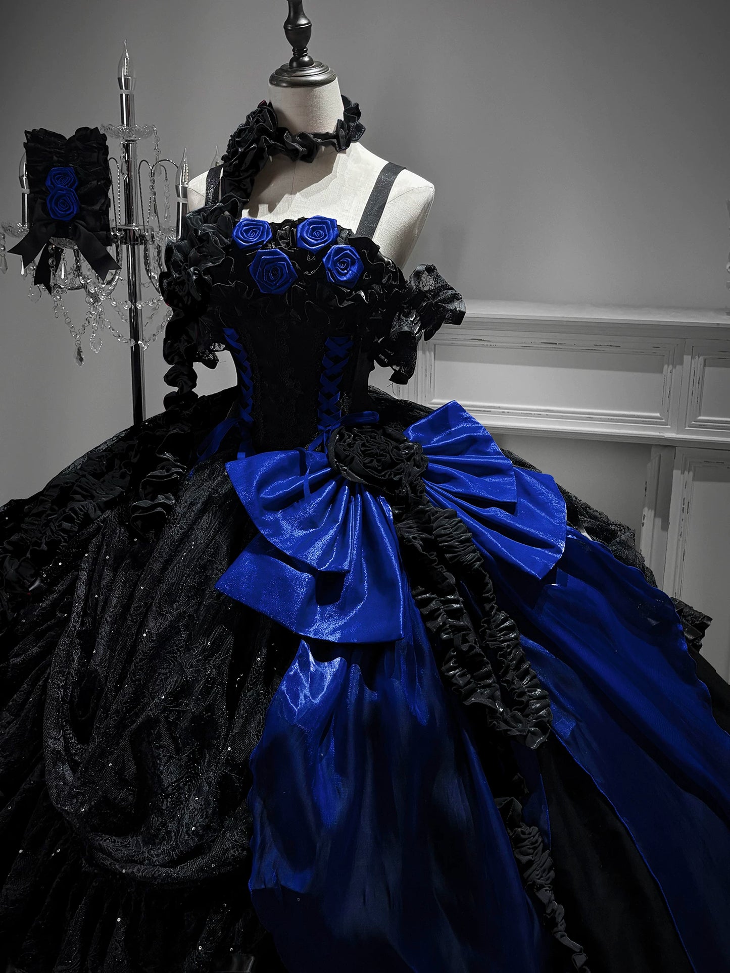 [Pre-order] Gothic Rose Wedding Lolita Gorgeous Tiered Corset JKS Dress
