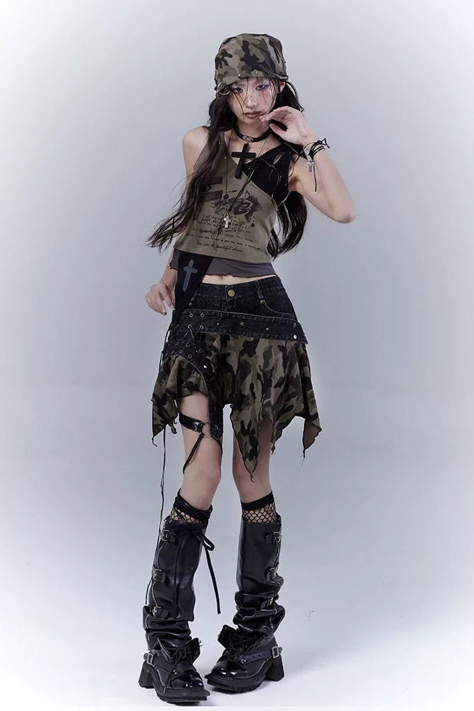 パラレルウェイストランドプリンテッドトップス