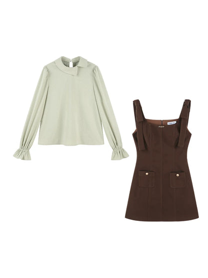 Elegant Waist-Cinching Suit Dress