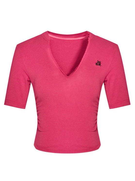 High Waist V-Neck Girl Top