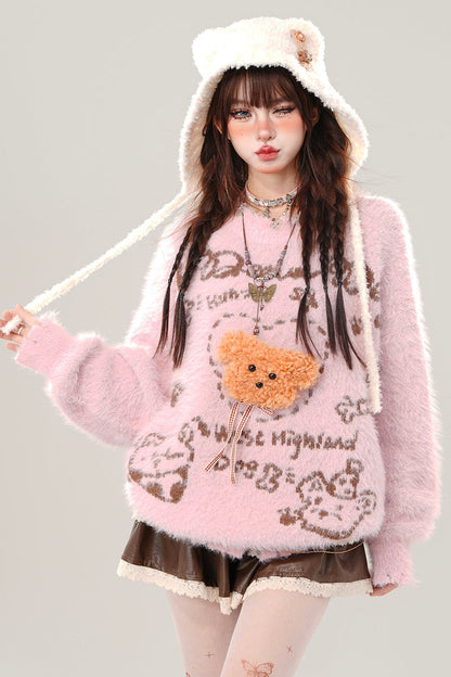 Cream Bear Luce Sea Horse Sweater