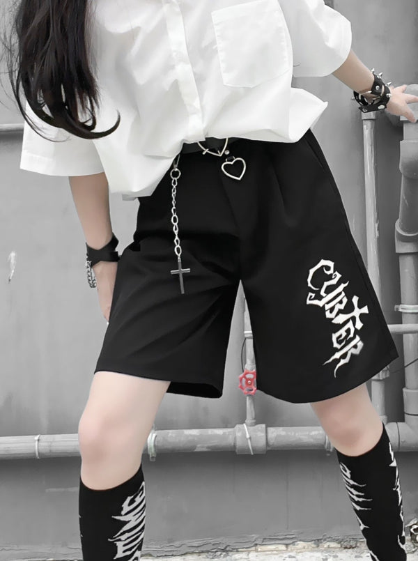 Punk gothic high waist rock pants + heart belt