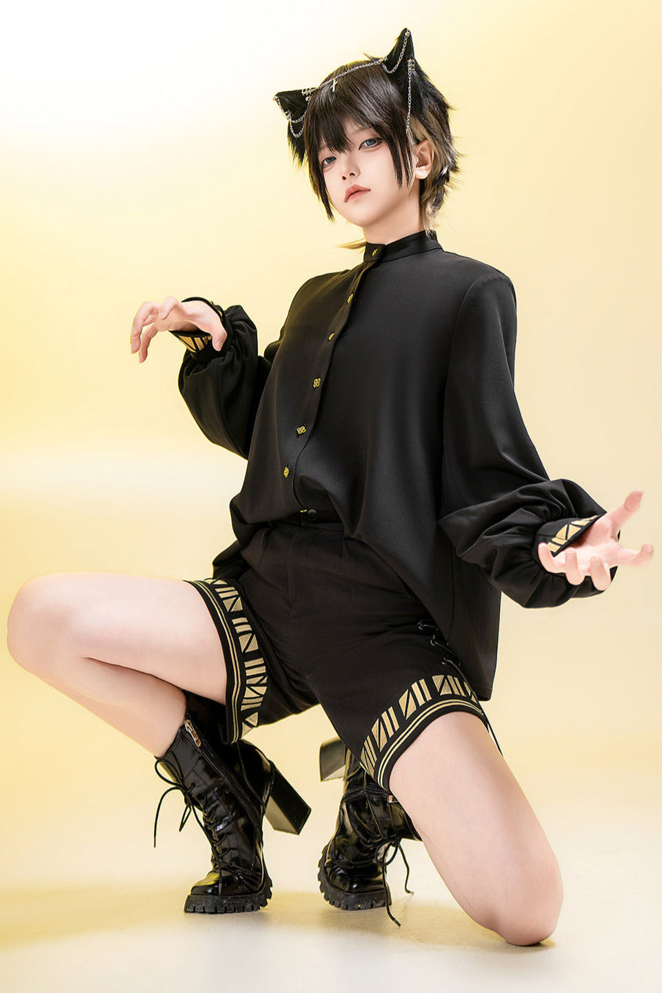 [Mar. 26, 2012 reservation deadline] Black Cat Lolita Prince Series Pharaoh Embroidery Pants