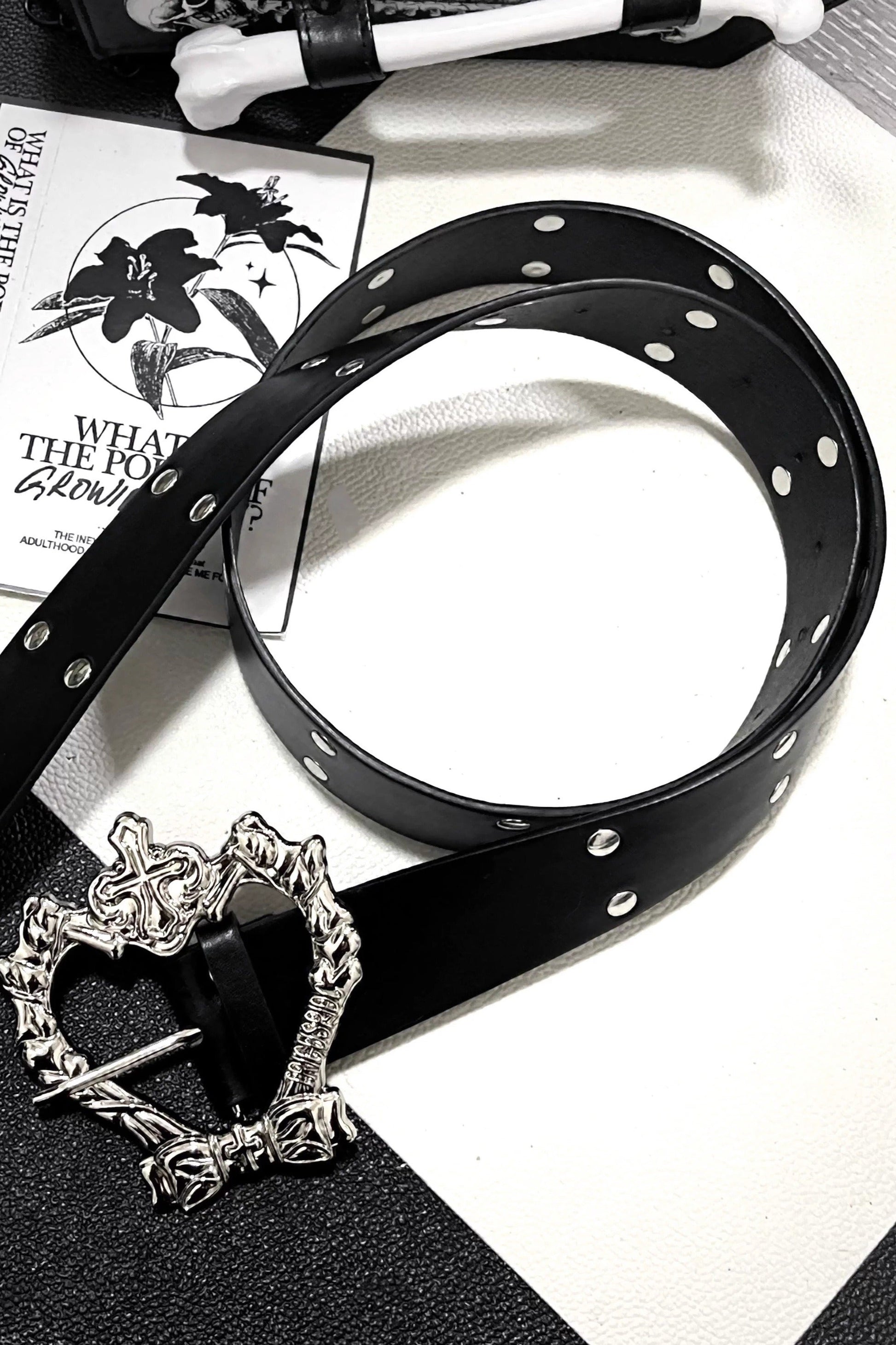 *Silk satin skull*Zhezhi citation TC original Y2K subculture punk decoration willow ding belt versatile belt accessories