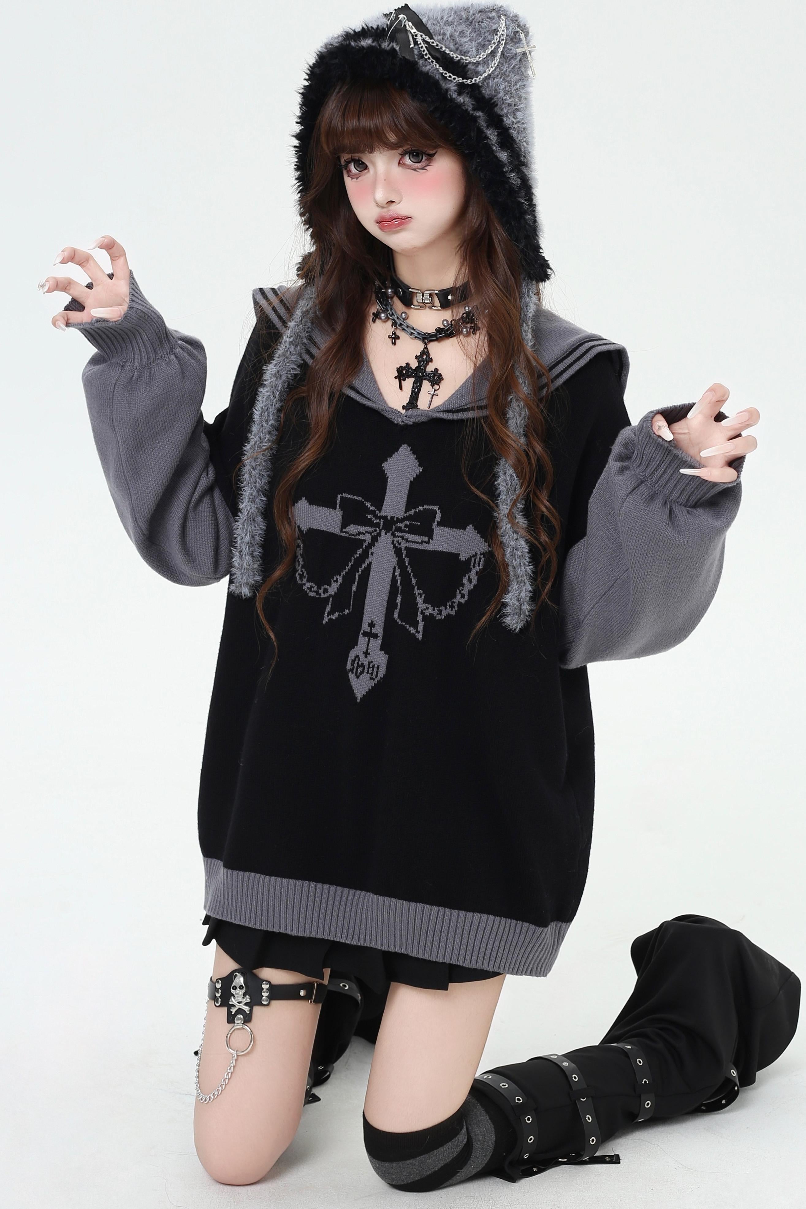 【半額】 カジュアルコントラストカラーセーター – Belchic トップス