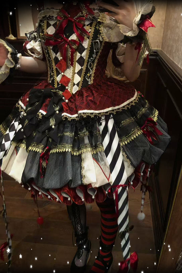 【12月26日予約締切】サーカスクイーンブラックアンドレッドロリータピエロドレス＋フルセットA/B