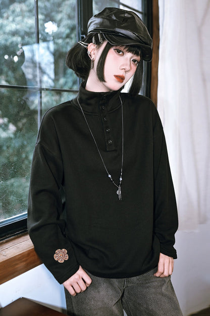 タンドカラーダークモードトップス