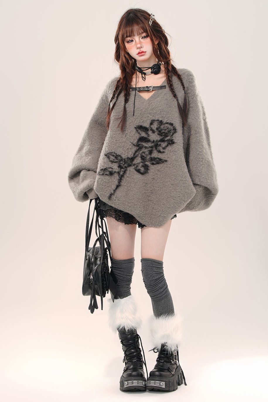 Black Rose Buynex Rim Sweater