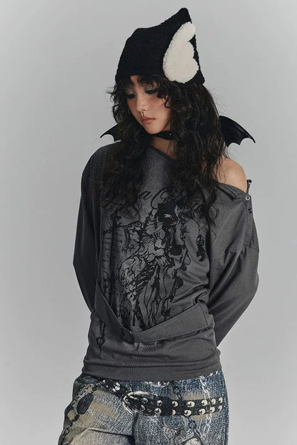 オフショルダースブカルチャートップス