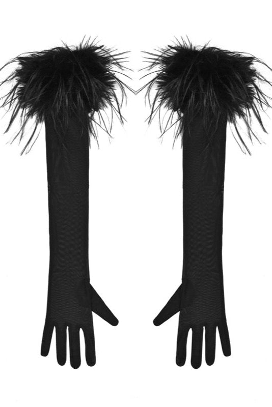 Gothic office dark cape + mesh gloves