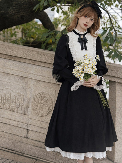 Volume Gothic Maid Lolita Dress + Ribbon