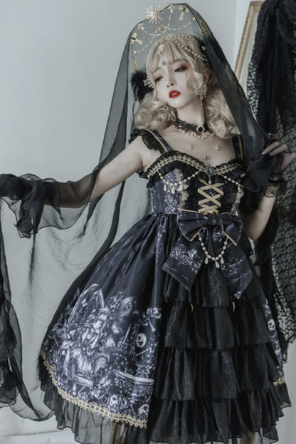 Golden Chic Princess Suspender Dress