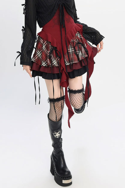 地雷チェッククールショートスカート