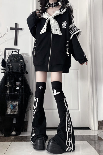 veste ample à col marin avec ruban style subculture