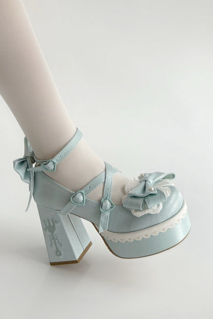 スイートフリルリボンロリータシューズ