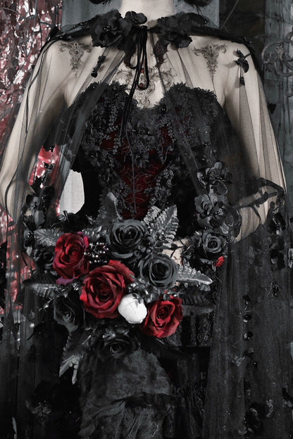 Blood supply original ◆ castle thriller gothic nail bead embroidered hooded cape jacket Halloween winter