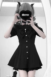 Dark Kawaii 상의 + 프릴 바지