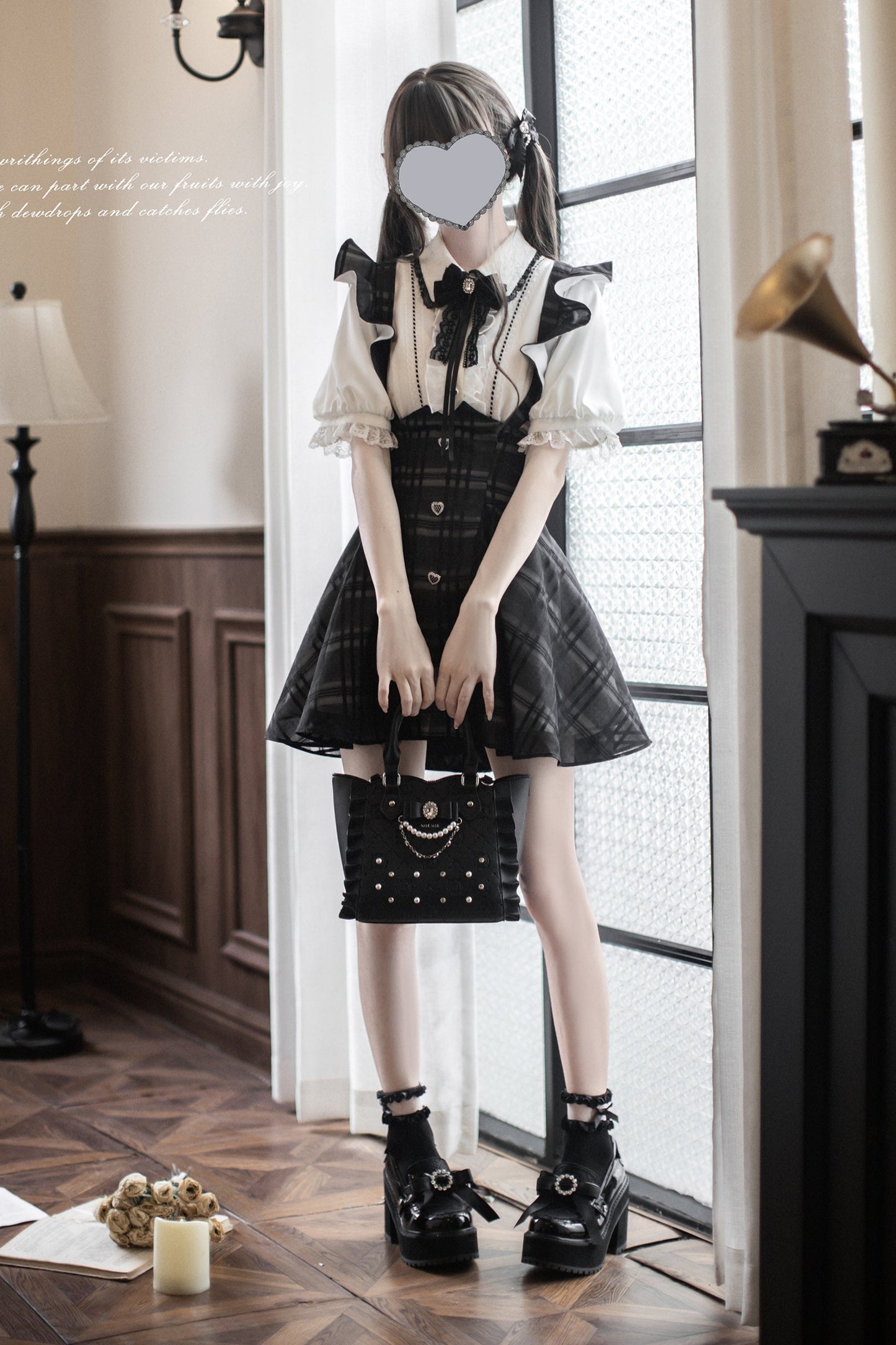 【予約商品】地雷ブラウス+サスペンダースカート
