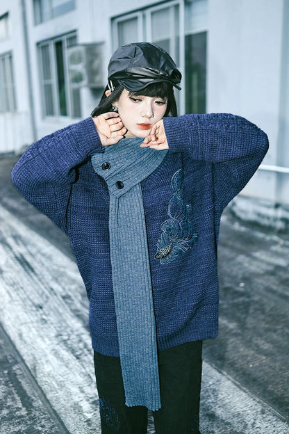 モードルーズデザインニット