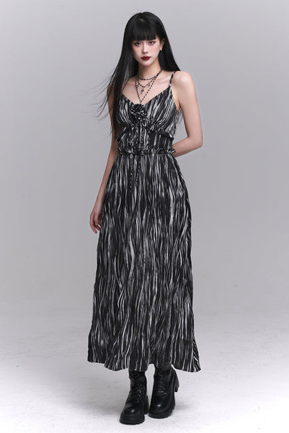 Chic Ghost Girl Suspender Long Dress