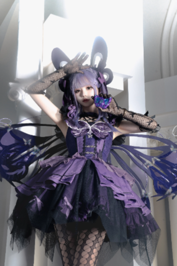 [Reservation deadline on October 15] Purple Butterfly Witch Dress Complete Set