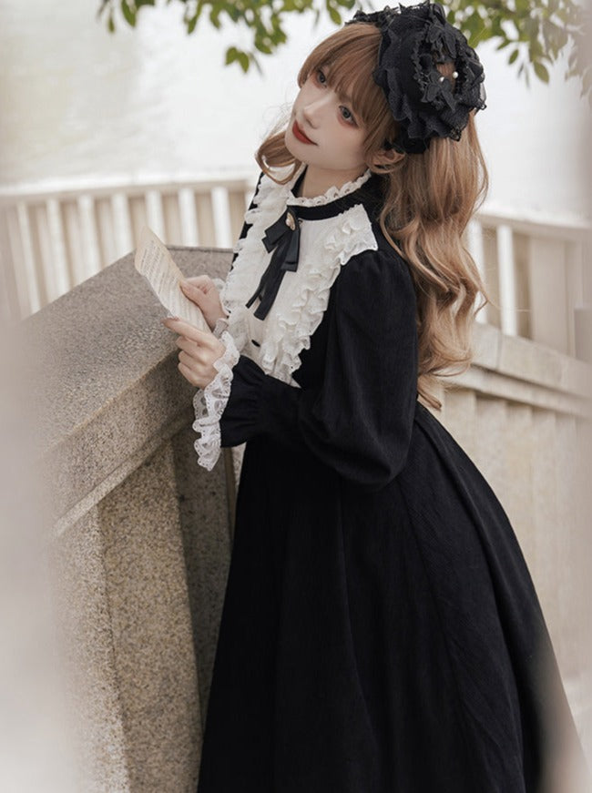 Volume Gothic Maid Lolita Dress + Ribbon