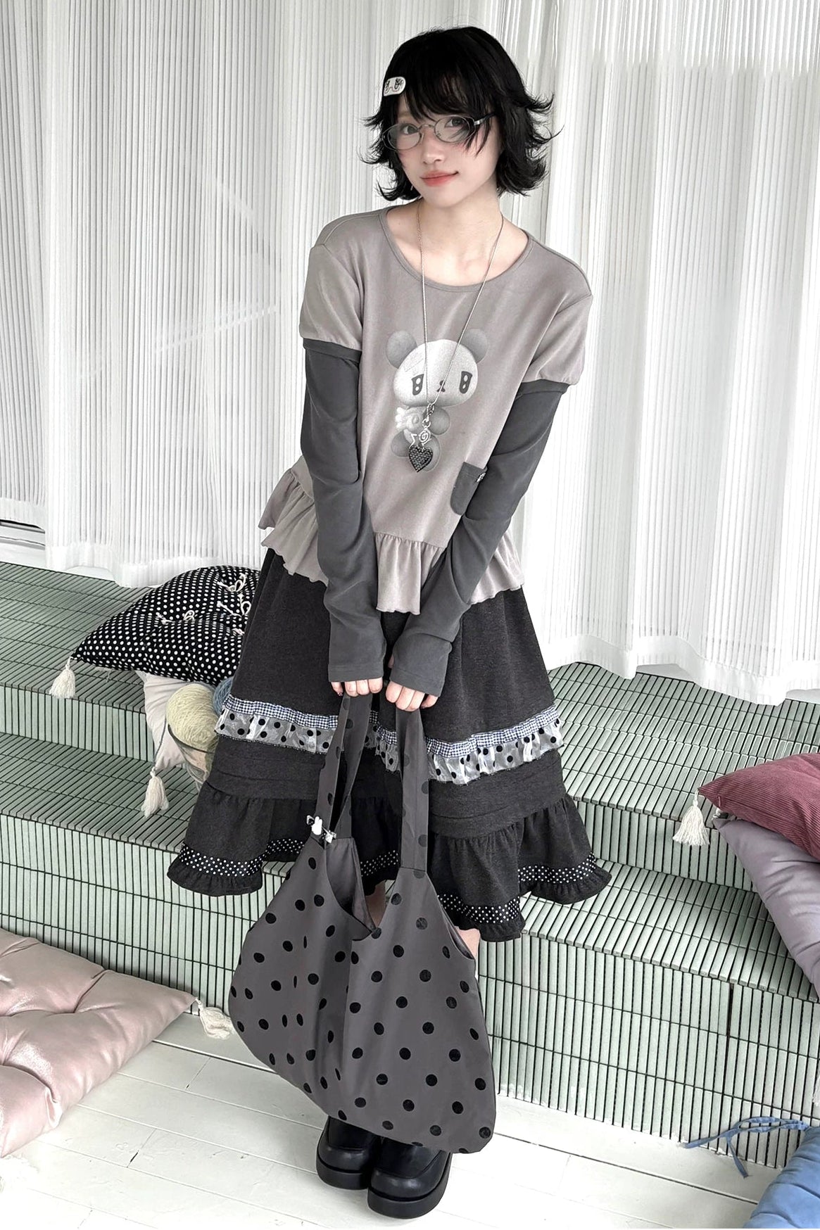 Angel Bear Top + Flare Skirt