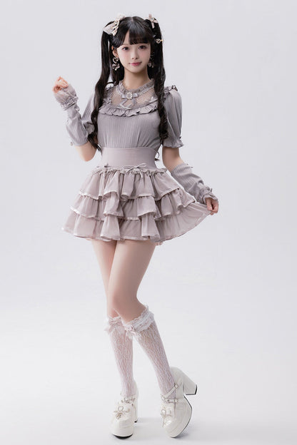 Conjunto idol con volante de estilo muñeca