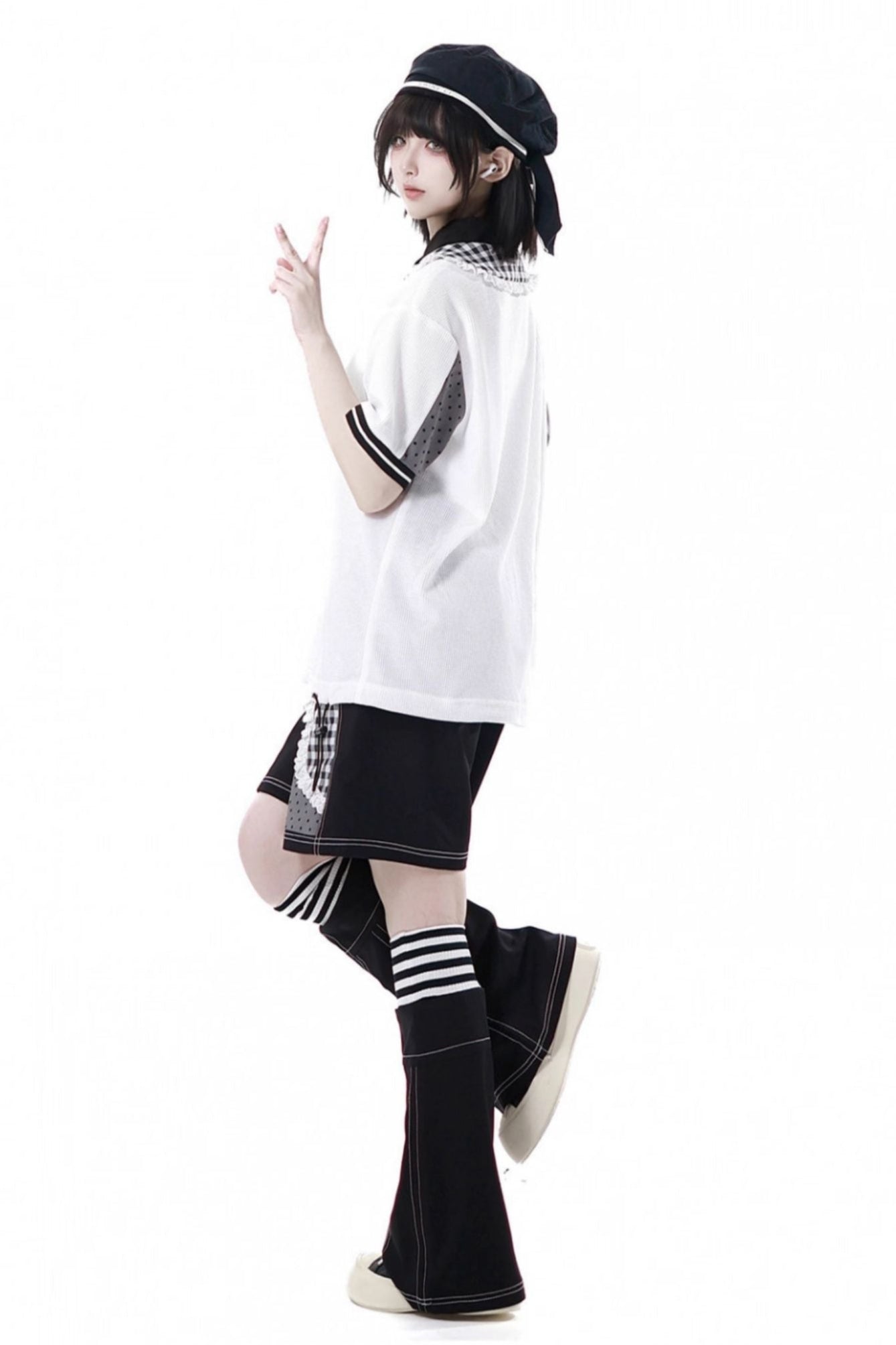 サブカルカップルトップス＋フードトップス＋スカート＋ハーフパンツ＋レッグウォーマー