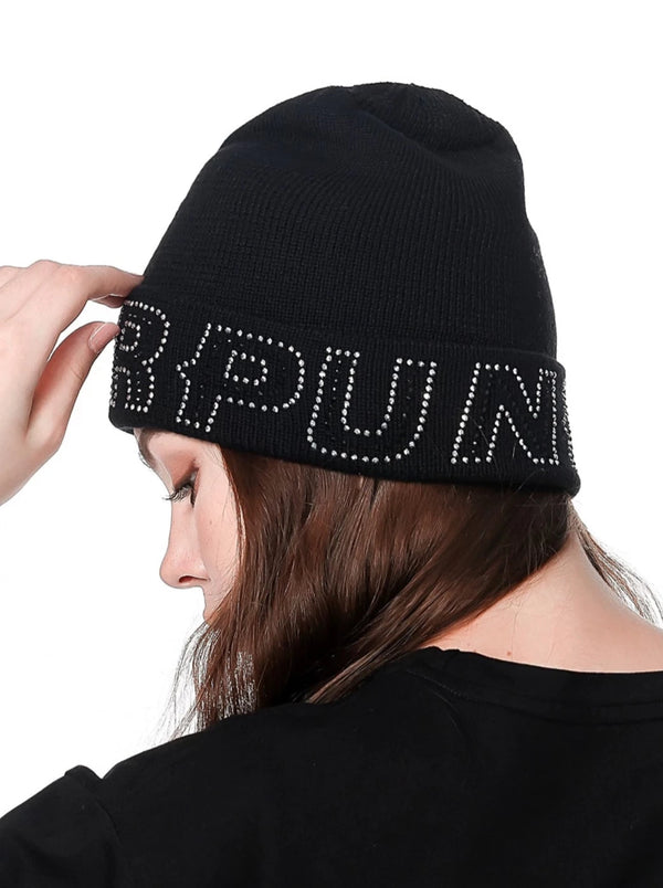 Dark Style Punk Hot Diamond Knit Hat
